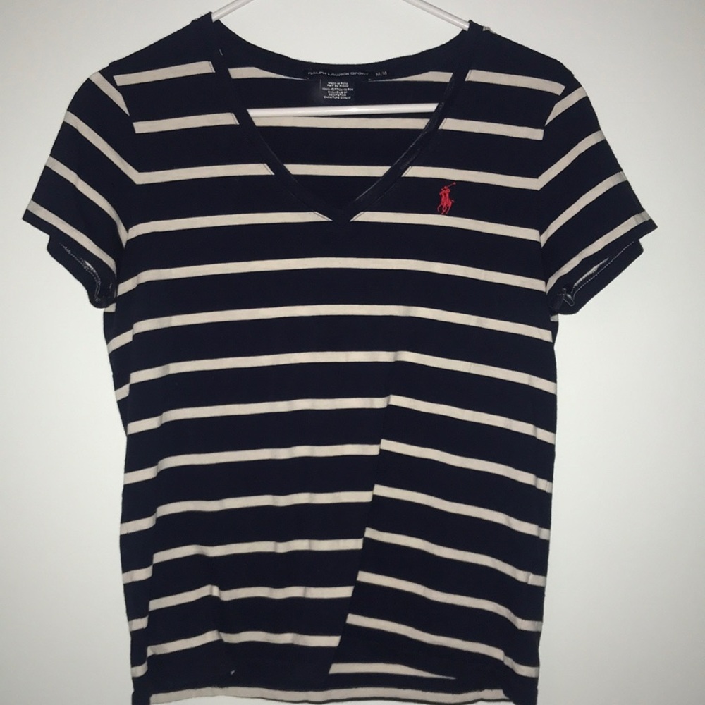 Blue and white Ralph Lauren v- neck